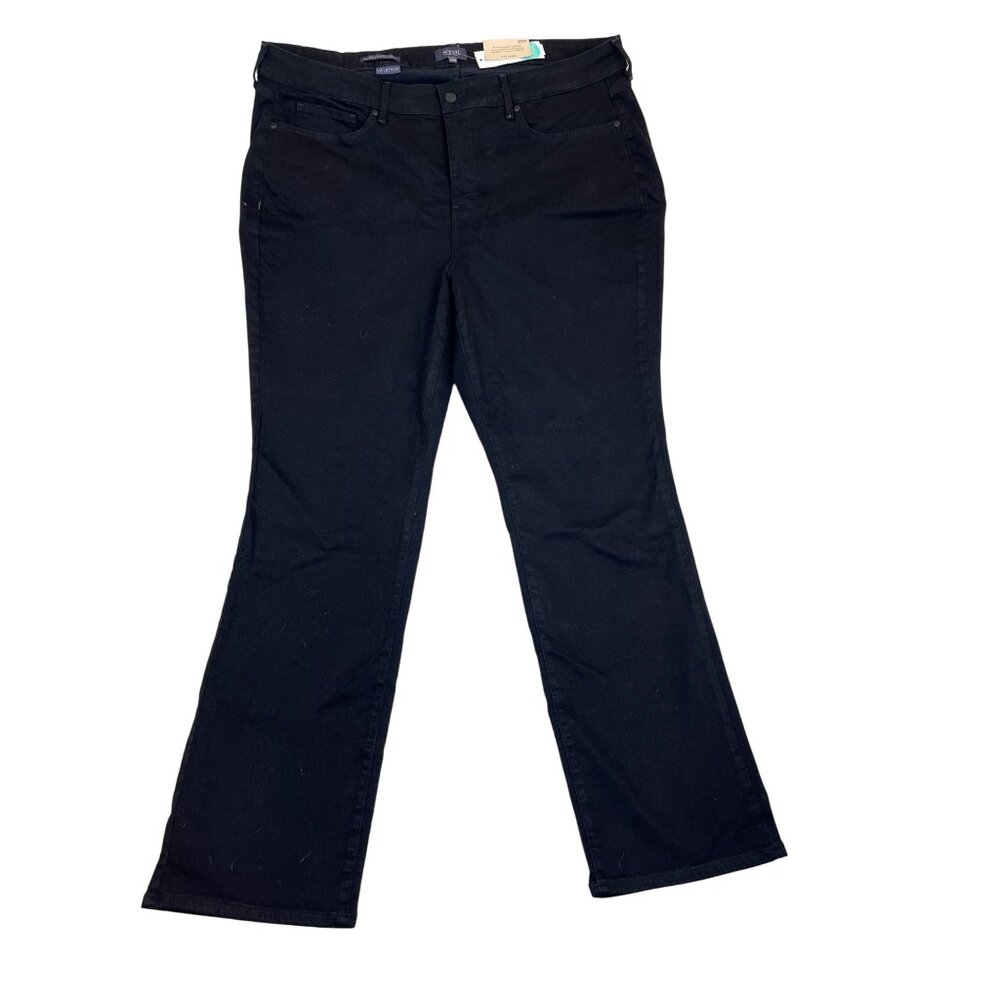 NYDJ Womens Black Denim Straight Leg Jeans  High Rise Tummy Control Sz 22W- New